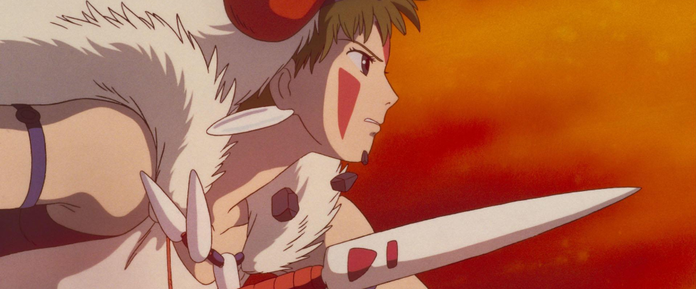 princesa mononoke con lanza en su mano